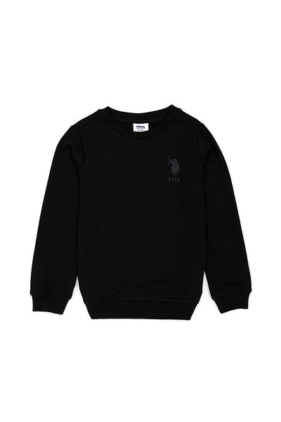 U.S. Polo Assn. Детски черен суитшърт с кръгло деколте 50269417-VR046