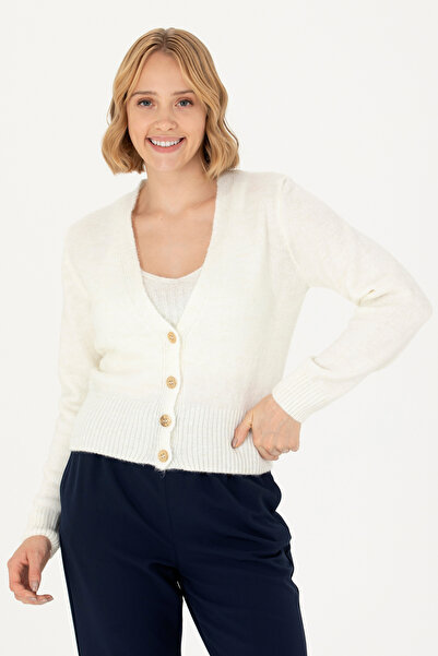 U.S. Polo Assn. Women's Ecru Knitwear Cardigan 50269494 -Vr019