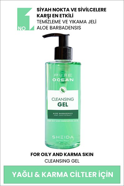 Sheida Mattifying, Anti-Acne and Blackhead Facial Cleansing Gel for Oily and Combination Skin 250 ml