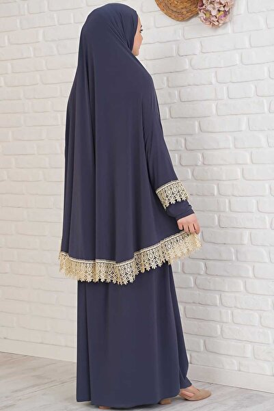 sasaca Seasonal Double Piece Women's Hijab Embroidered Prayer Dress, Anti-Sweat Prayer Clothing