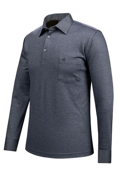Çizgi Triko Ανδρικό Sweat - Γιακάς πουκάμισου με μανσέτες και τσέπες
