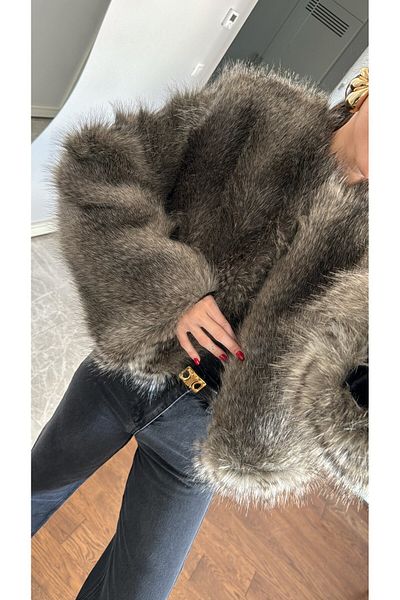 sinemkivanc co Brand Model Design Gray Short Fur