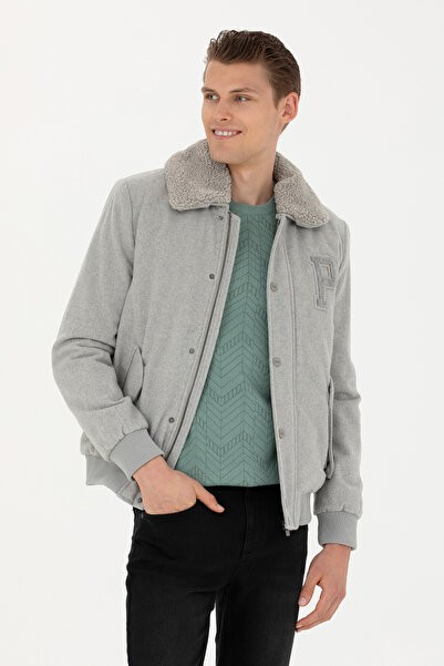 U.S. Polo Assn. معطف كاجو رمادي للرجال 50270096 -VR024