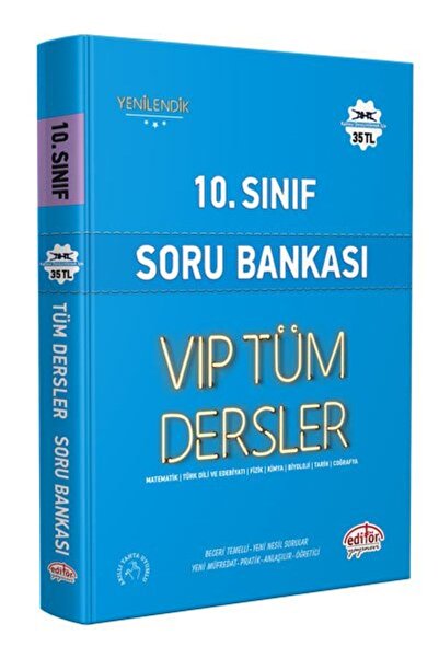 Editör Yayınevi 10. Sınıf Vıp Tüm Dersler Soru Bankası Mavi Kitap -