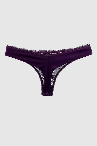 MİSTİRİK Purple Colored Table Model Semi-Lace Stretchy and Soft Briefs