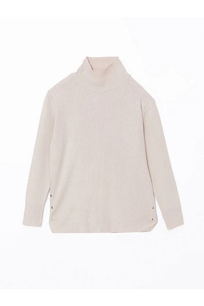 LC Waikiki Lcwaikiki Beige Melange Oversize Knitwear Sweater - Half Turtleneck