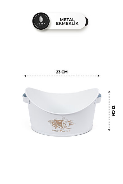 Skygo Metal Beyaz Kayık Ekmeklik - 23x13 cm Ekmek Kutusu ve Sepeti - Modern ve Zarif Tasarım