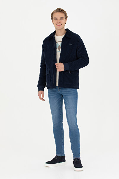 U.S. Polo Assn. Férfi sötétkék kötött kardigán 50270800-VR033