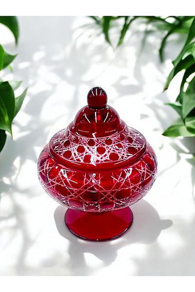 Paşabahçe Handcrafted - Cutting and Decorative Bowl with Lid
