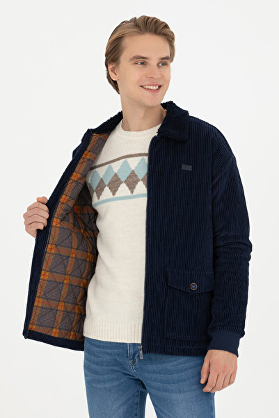 U.S. Polo Assn. Férfi sötétkék kötött kardigán 50270800-VR033