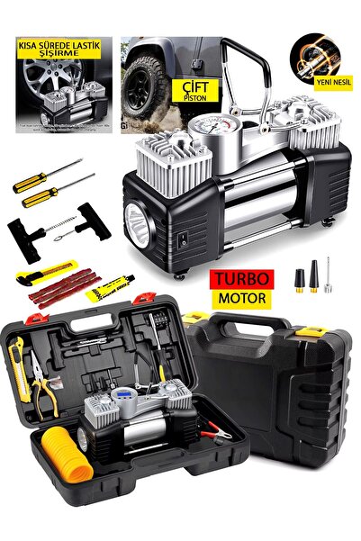 Germany Style Alman 250-MS Pro Çift Pistonlu Dk 85 Litre Çelik Gövde  Araç Lastik Bot Şişirme Tamir