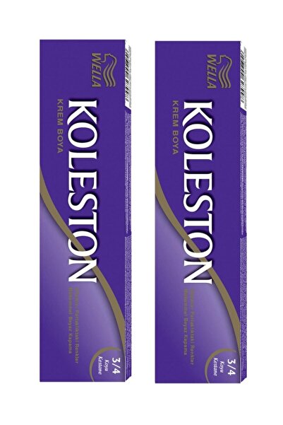 Wella Koleston Tüp Saç Boyası 3/4 Koyu Kestane X 2 Adet