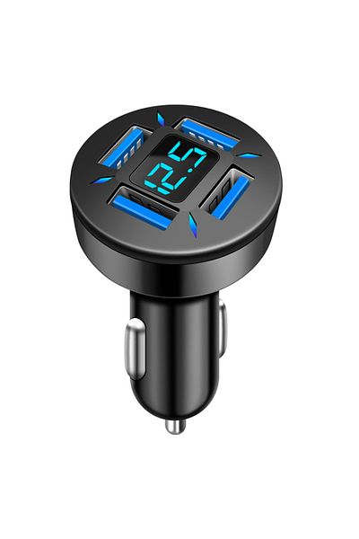 Choice black Car Charger Quick Charge Cigarette Lighter Adapter 4 Port USB A USB C Fast Charging Phone Char