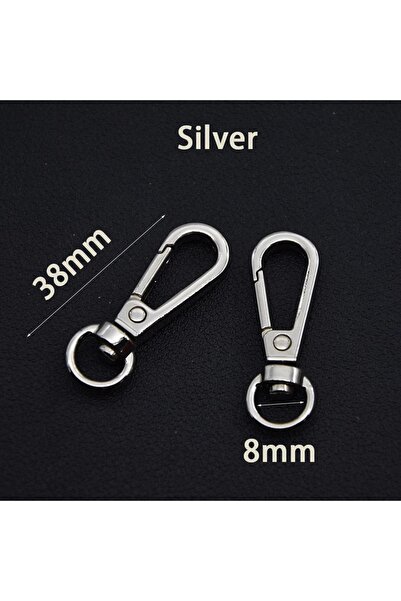 Choice1 Silver 5pcs Metal Lobster Clasp Keychain Swivel Hooks Webbing Strap C...