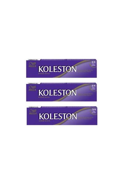 Wella Koleston Tüp Saç Boyası 3/4 Koyu Kestane X 3 Adet