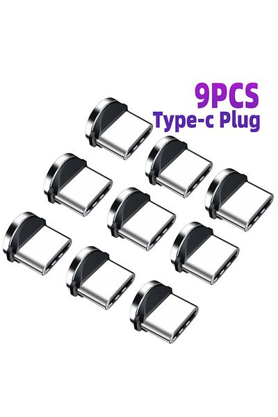 Choice 9pcs Converter Charging Cable Adapter For Mobile Phone 360 Degree Rotation Magnetic Tips Replacem...