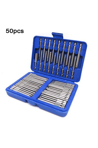 Choice 50PC 50pcs 75mm Extra Long Reach Bit Set Security Screwdriver Bits Torx Star Hex Bit