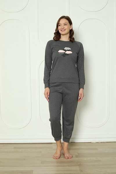 Wordex Set de pijamale pentru femei Fwn 4006 Interlock Winter Cloud Print
