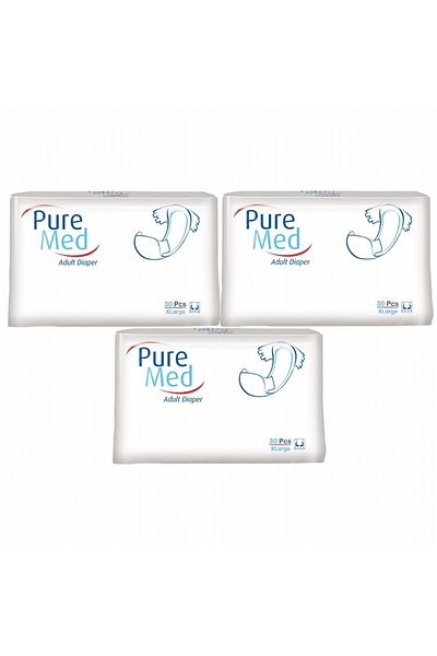 Puremed 90 Pcs Patient Diapers - XL Extra Large Waistband