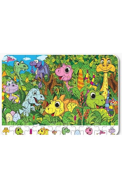 Uçandaire Cheerful Dinos 54 Piece Wooden Puzzle