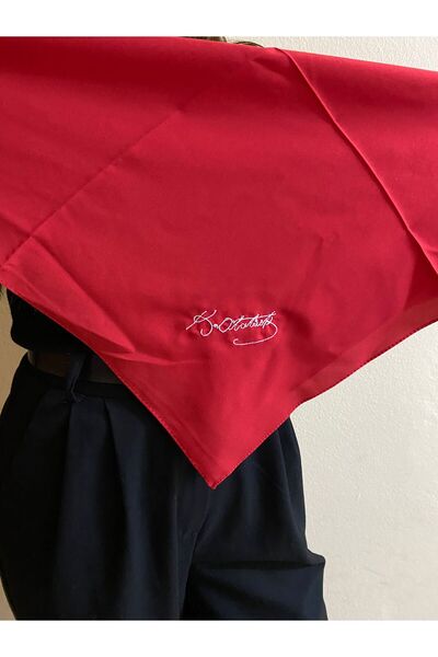 sema aksesuar Ataturk Written Embroidered Scarf and Moon Star Bracelet - Bandana - 23 April, 29 October, 19 May