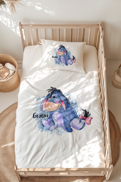 100% Cotton Custom Name Montessori Bed Duvet Cover Set (100X200 CM) Eeyore