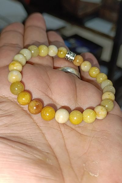 TAŞÇIZADE Yellow Opal 8 mm Natural Natural Stone Bracelet