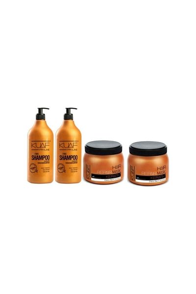 Kuaf Keratin Shampoo - 2x1000ml Salt-Free Hair Care Mask, 2 Pieces