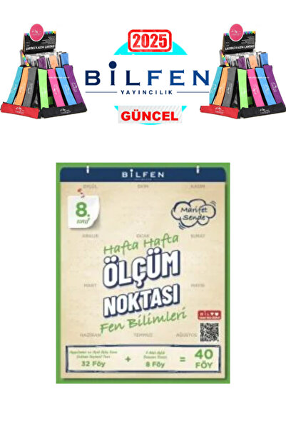 Bilfen Yayıncılık 8.SINIF FEN BİLİMLERİ HAFTA HAFTA ÖLÇÜM NOKTASI ( YENİ ) + Polo Kalemlik Hediyeli