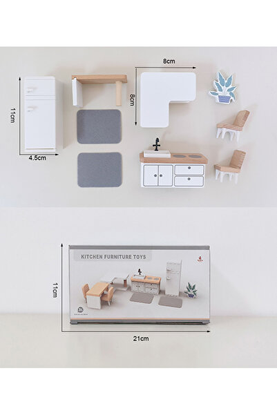 choice2 Kitchen Wooden Play House Toy Set Mini Dollhouse Simulated Furniture ...