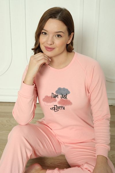 Wordex Set de pijamale pentru femei Fwn 4006 Interlock Winter Cloud Print