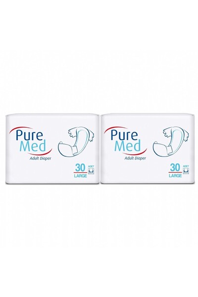 Puremed L Large 60 Pieces Patient Diapers - with Waist Band