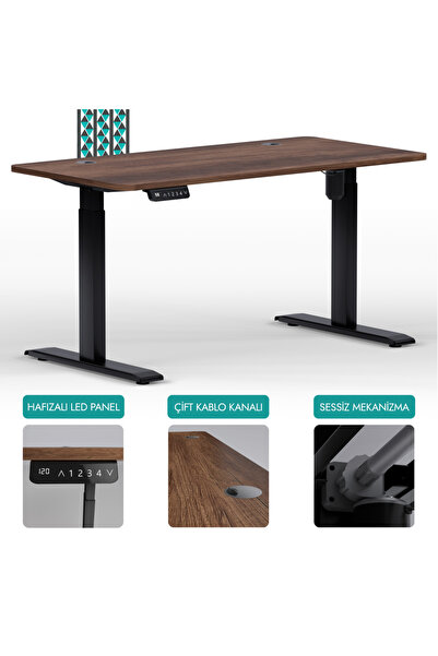 EDUSA O-Flex Tek Motorlu Elektrikli Yükseklik Ayarlı Masa - 180X80 - Barok