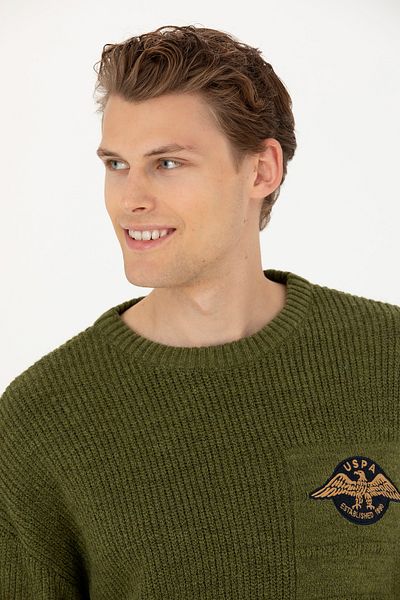 U.S. Polo Assn. Мъжки пуловер в цвят каки 50270910-VR027