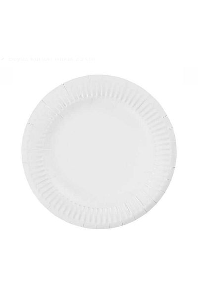 Kraft Cardboard White Plate 23 cm (25 Pcs)