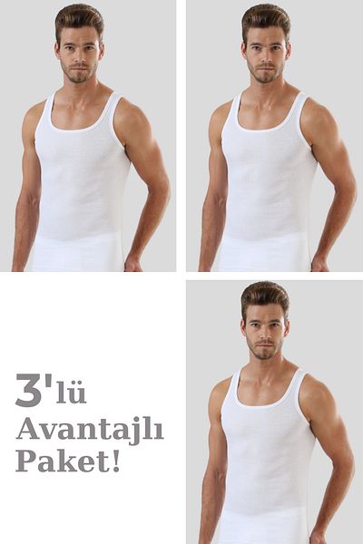 Arma Yıldız Ανδρικό εσώρουχο White Rib 3 Pack 100% βαμβάκι