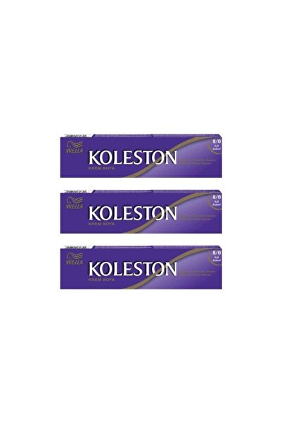 Wella Koleston Tüp Saç Boyası 8/0 Açık Kumral x 3 Adet