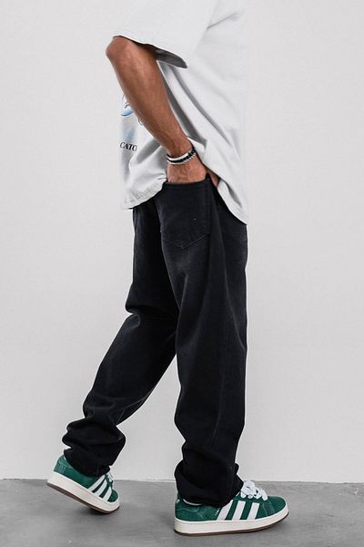 NOMARC 16398 Μοντέλο Baggy Smoked Jean - Λεπτομέρεια από πέτρα