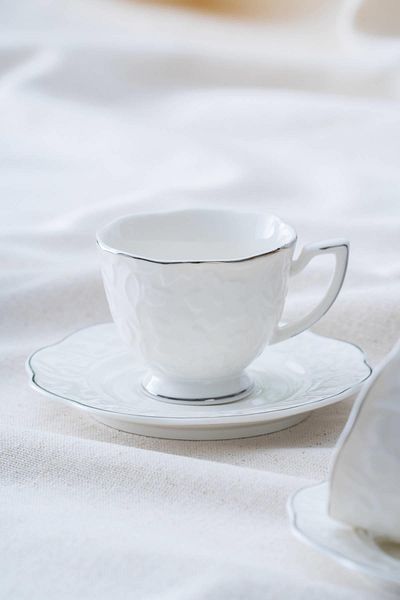 ACAR Octavia 6-Person Silver Coffee Cup Set - 90 ml