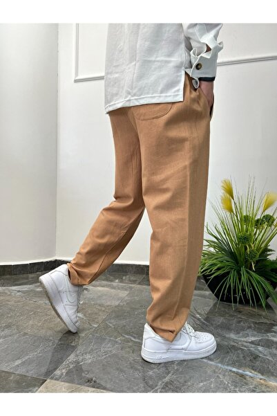 NOMARC Καφέ Λινό Παντελόνι Nm-2