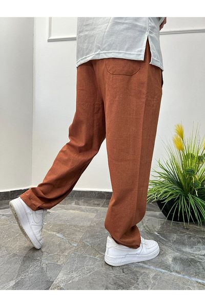 NOMARC Λινό παντελόνι Cream Color Nm-2