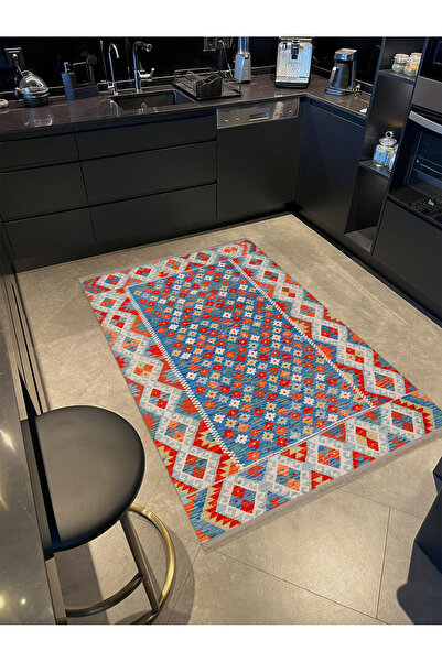 Rugs Modern Halı Συλλογή South Collection Μπλε Κόκκινο Θέμα με έθνικ μοτίβα κ...