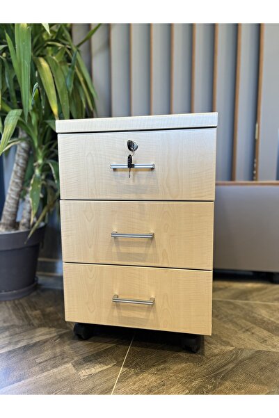 Bener Concept Kilitli Üç Çekmeceli Üst Kalite Keson - Akçaağaç