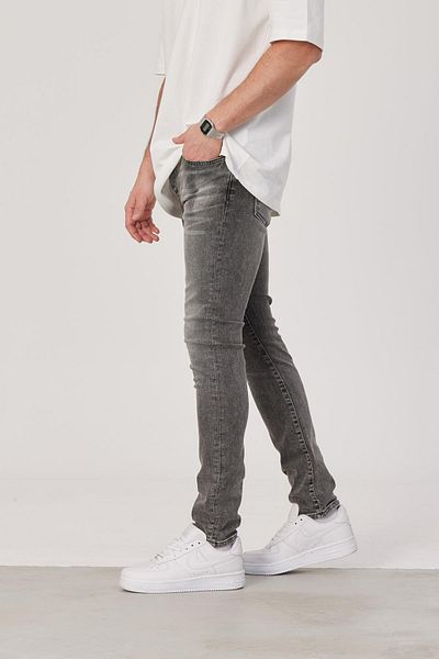 NOMARC Γκρι 15590 Slim Cut Γκρι Jean με λείανση