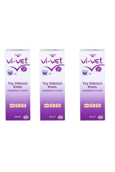 Vi-vet Cream Color Waxing Hair Remover - 40ml x 3 Pieces