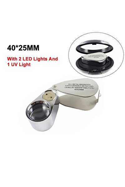 Choice3 عدسة مكبرة قابلة للطي 40X-25 مم مع إضاءة، عدسة مكبرة للمجوهرات 10X-40...