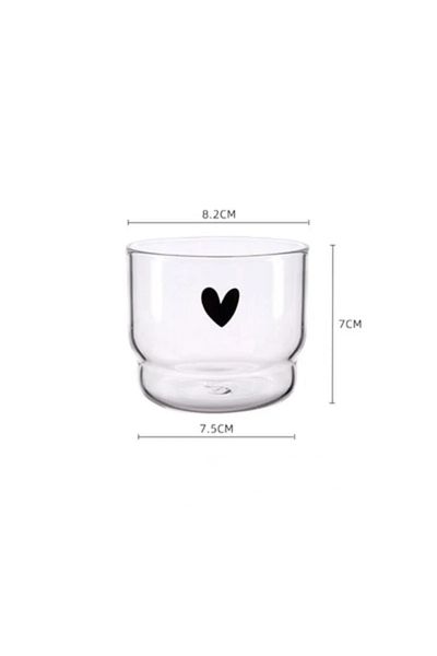 Choice 301-400ml Love 300ml Love/Happy Wall Glass Cup Milk Coffee Heart Cups Heat Resistant Healthy Drink M