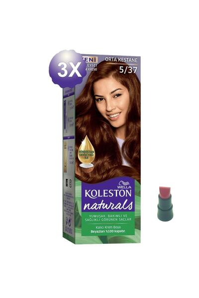 Wella Koleston Saç Boyası Naturals 5/37 Orta Kestane X 3 Adet