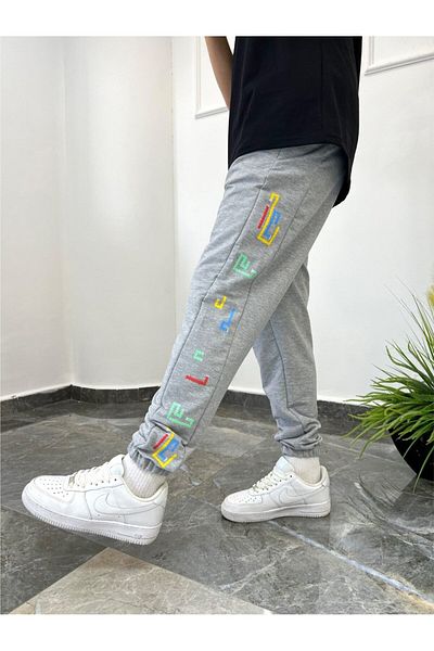NOMARC Γκρι αθλητική φόρμα με σχέδιο Tetris