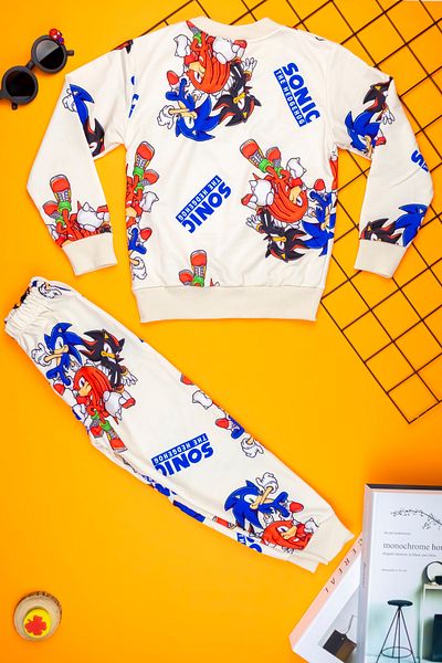 Yalçınoğlu Boy's Thick Character Patterned Sweat Suit